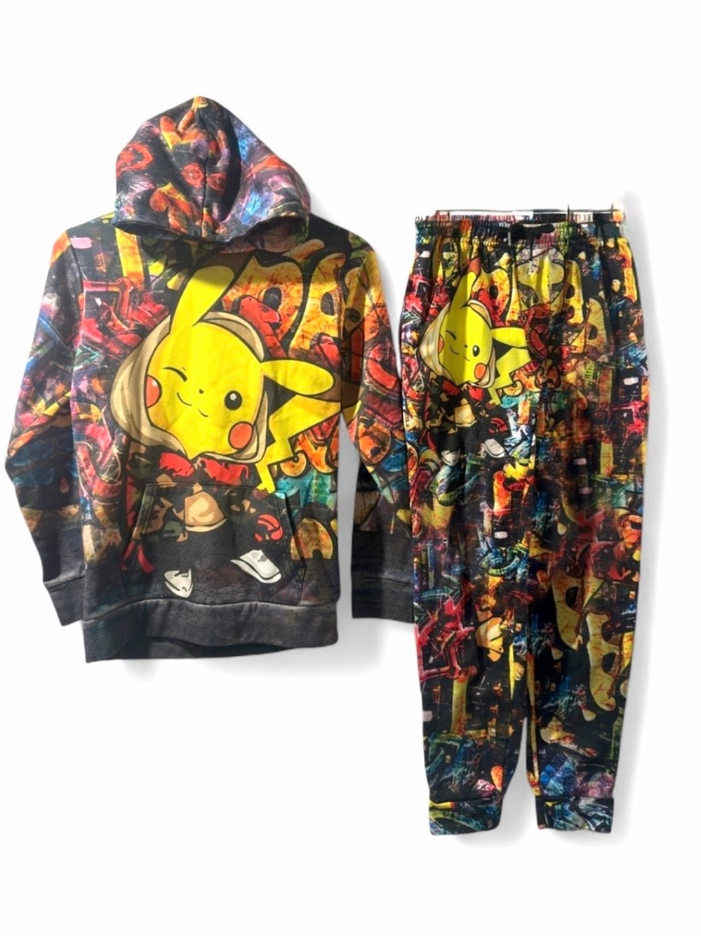 Pokémon Pikachu Graphic Hoodie Sweatshirt & Jogger Set Size Youth Medium